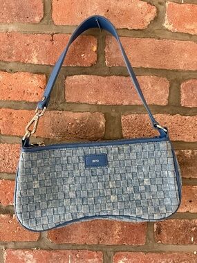 JW PEI Light Blue Woven Shoulder Bag